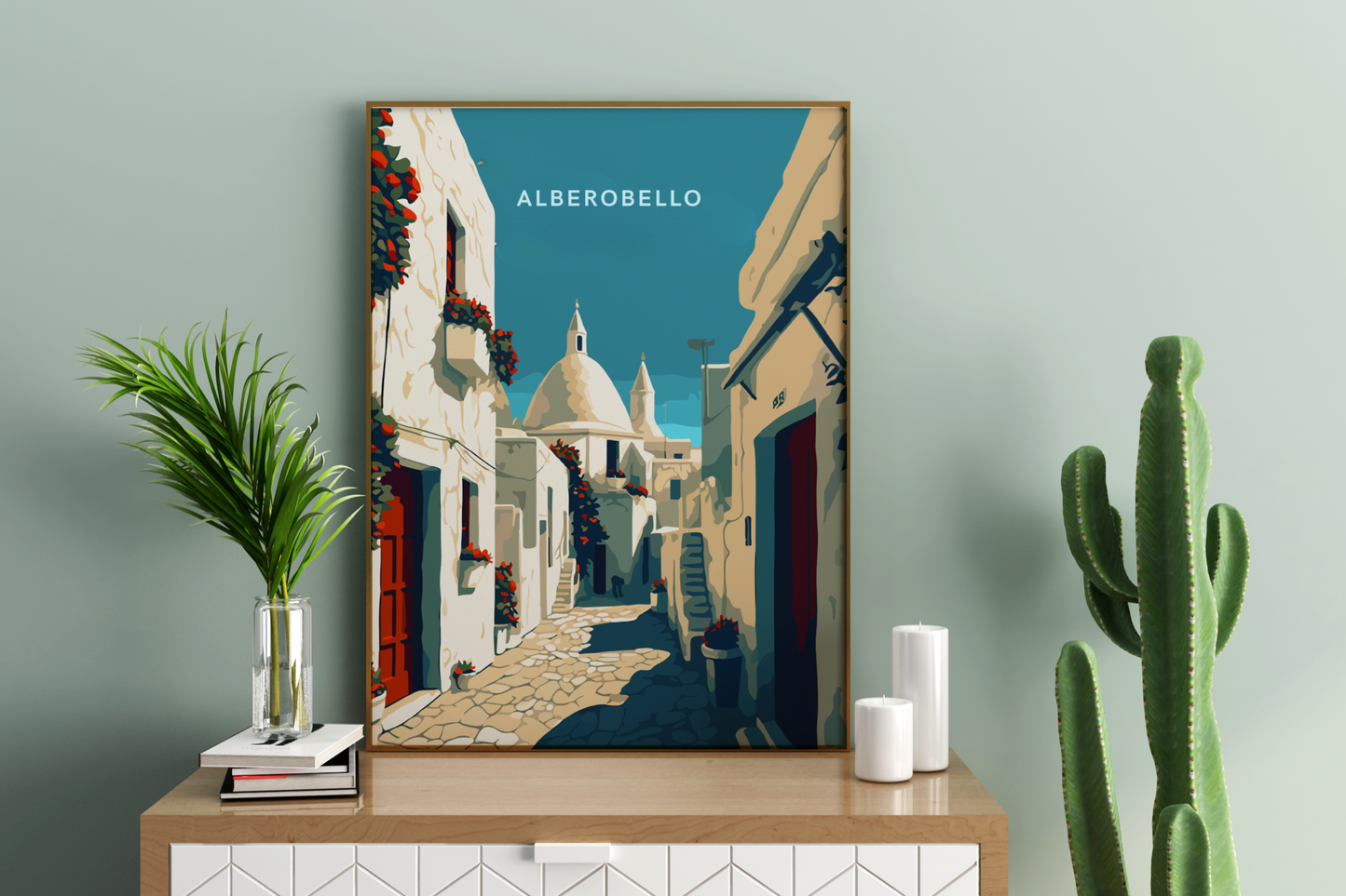 Alberobello Italy Travel Print Poster - Pitchers Design