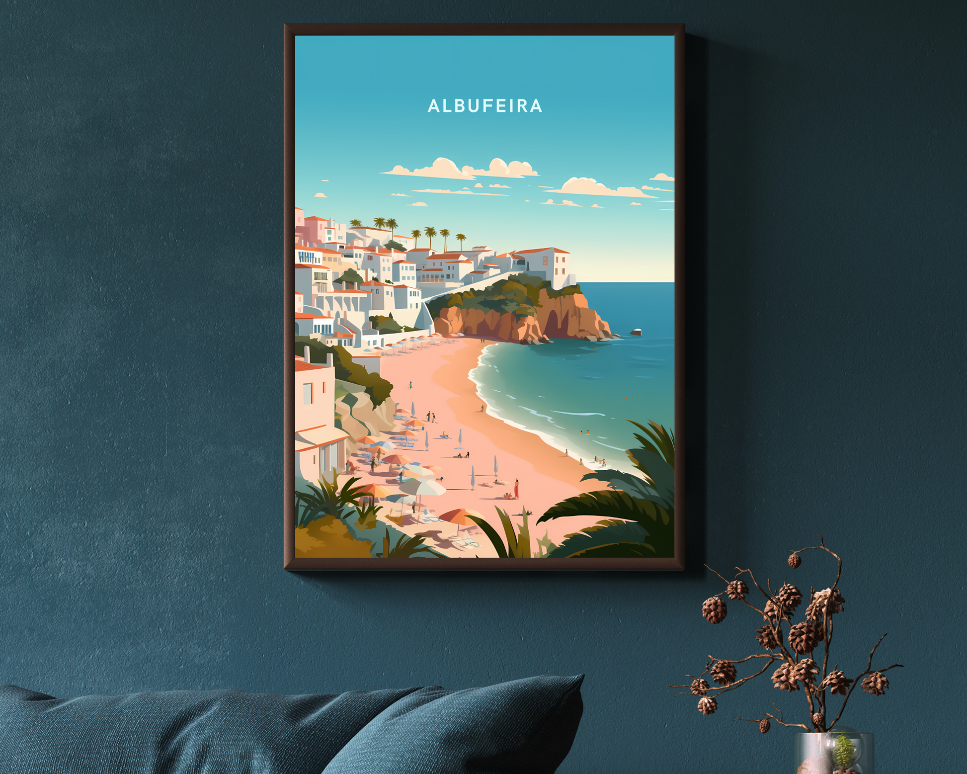 Albufeira Portugal Travel Poster Print - Pitchers Design