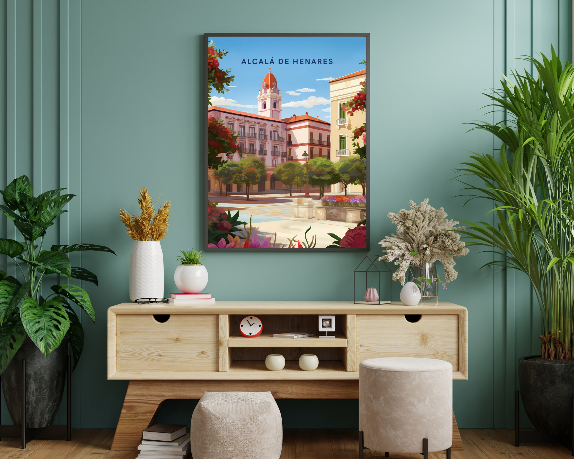 Alcalá de Henares Spain Travel Poster Print - Pitchers Design