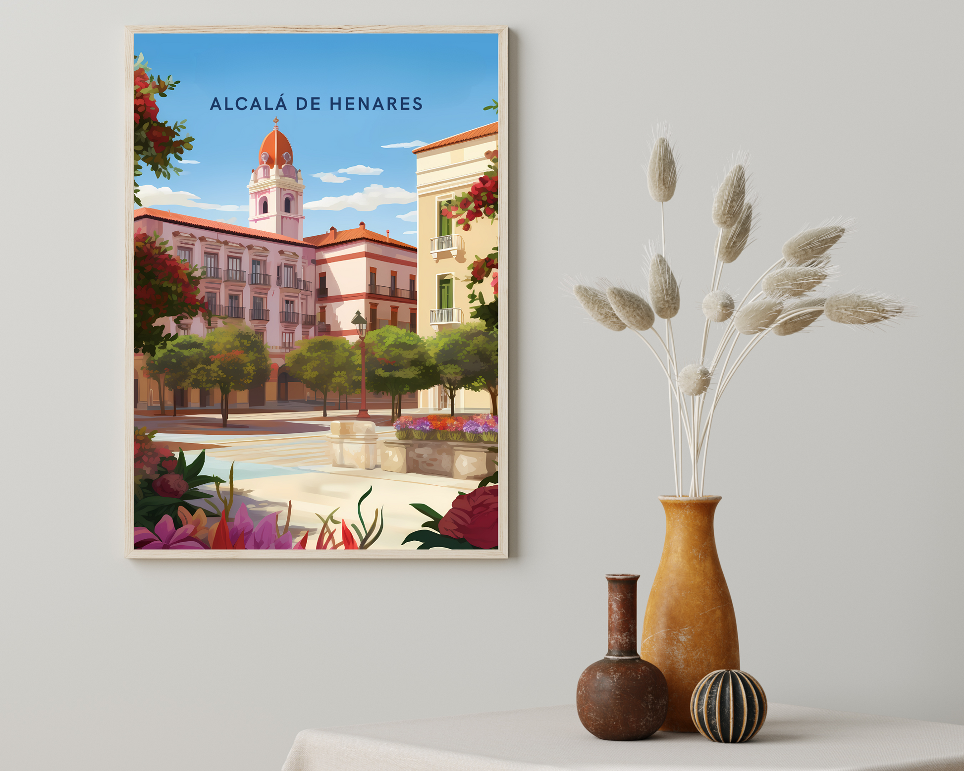 Alcalá de Henares Spain Travel Poster Print - Pitchers Design