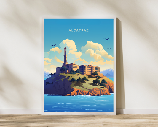 Alcatraz Island USA Travel Poster Print - Pitchers Design