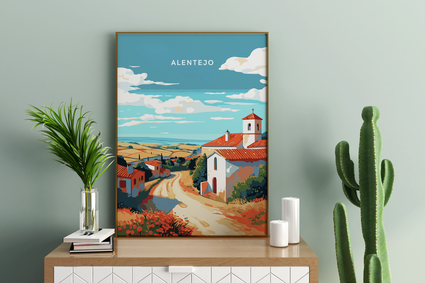 Alentejo Portugal Travel Print Poster - Pitchers Design