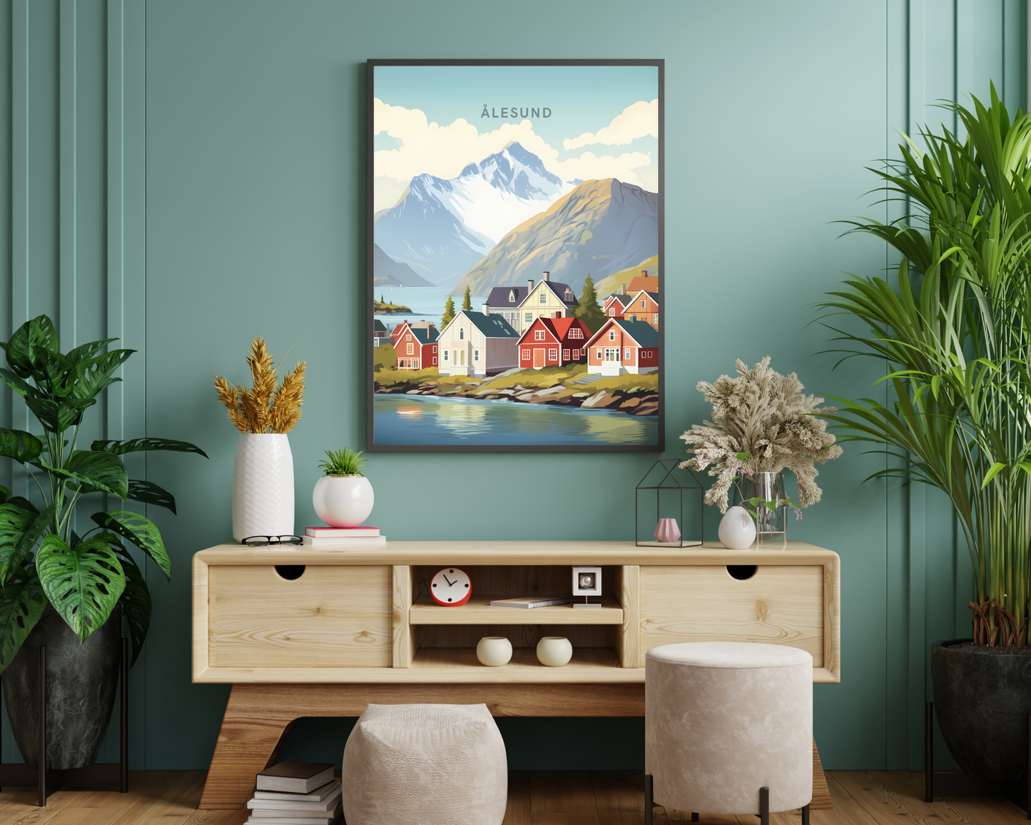 Ålesund Norway Travel Poster Print - Pitchers Design