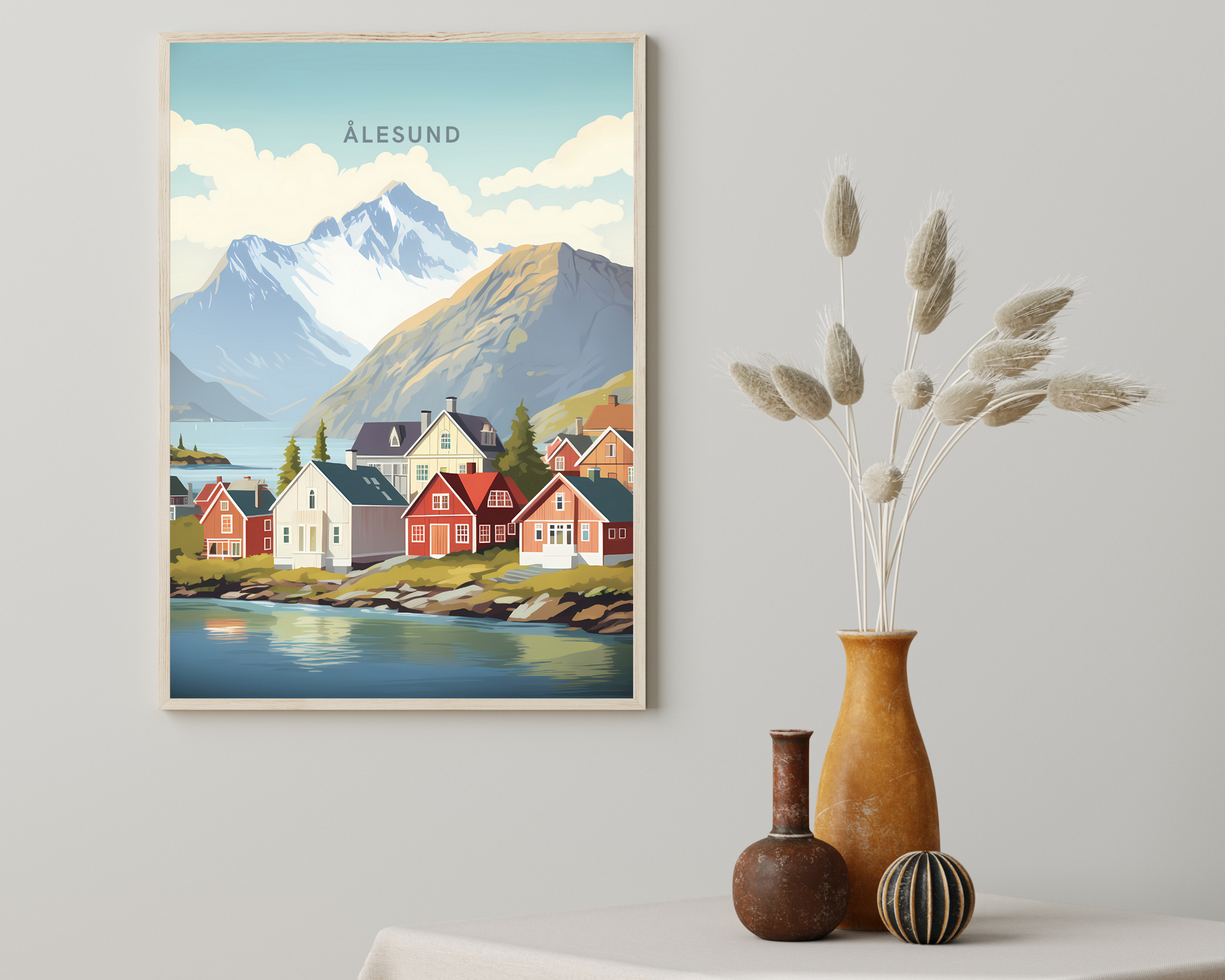 Ålesund Norway Travel Poster Print - Pitchers Design