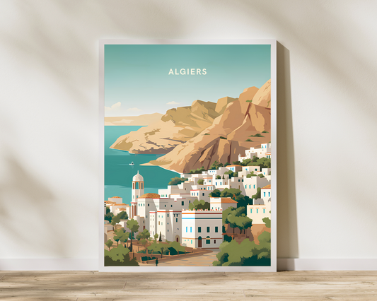 Algiers Algeria Travel Poster Print - Pitchers Design