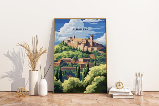 Alhambra Granada Spain Travel Print Poster - Pitchers Design