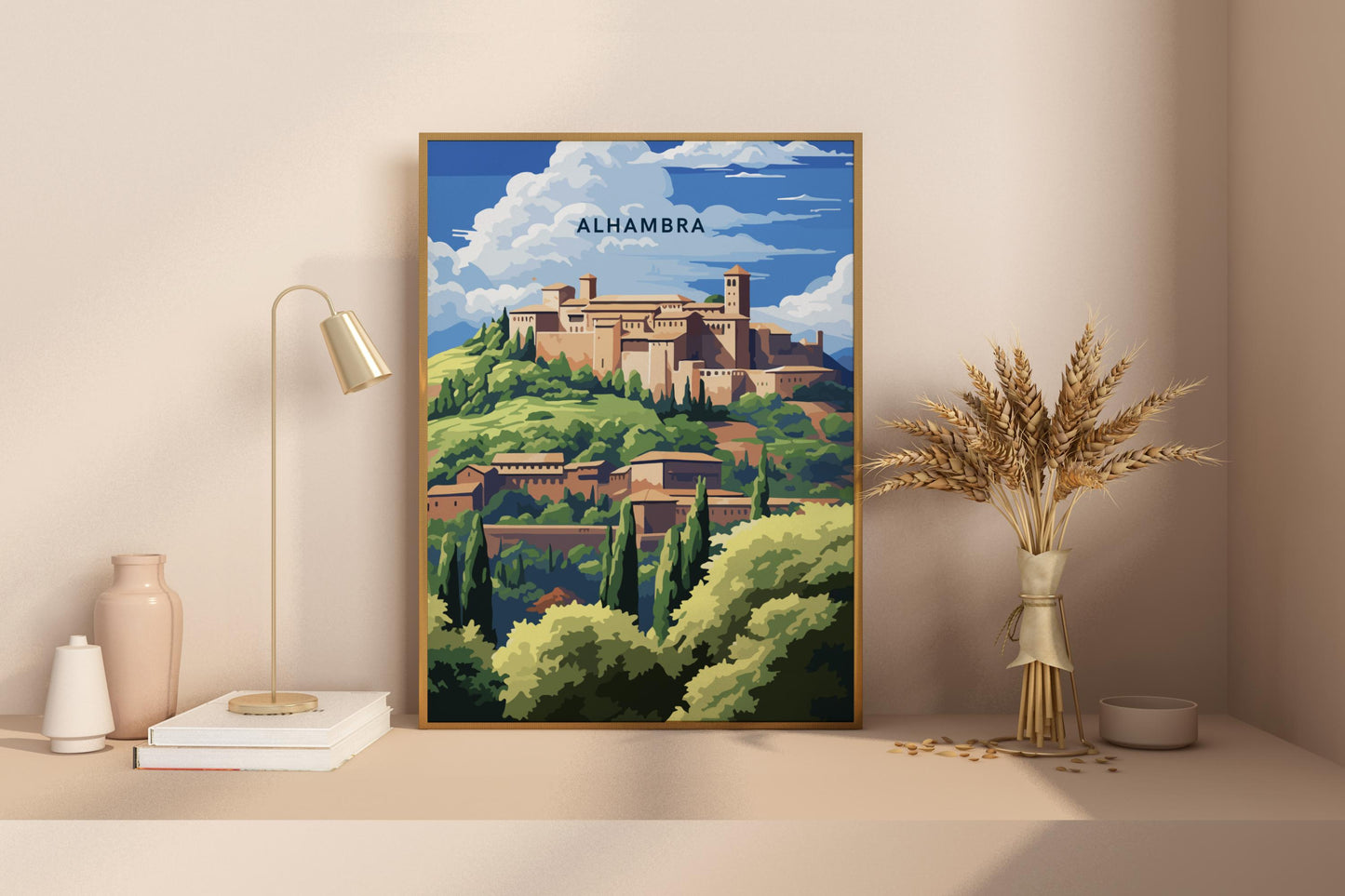 Alhambra Granada Spain Travel Print Poster - Pitchers Design