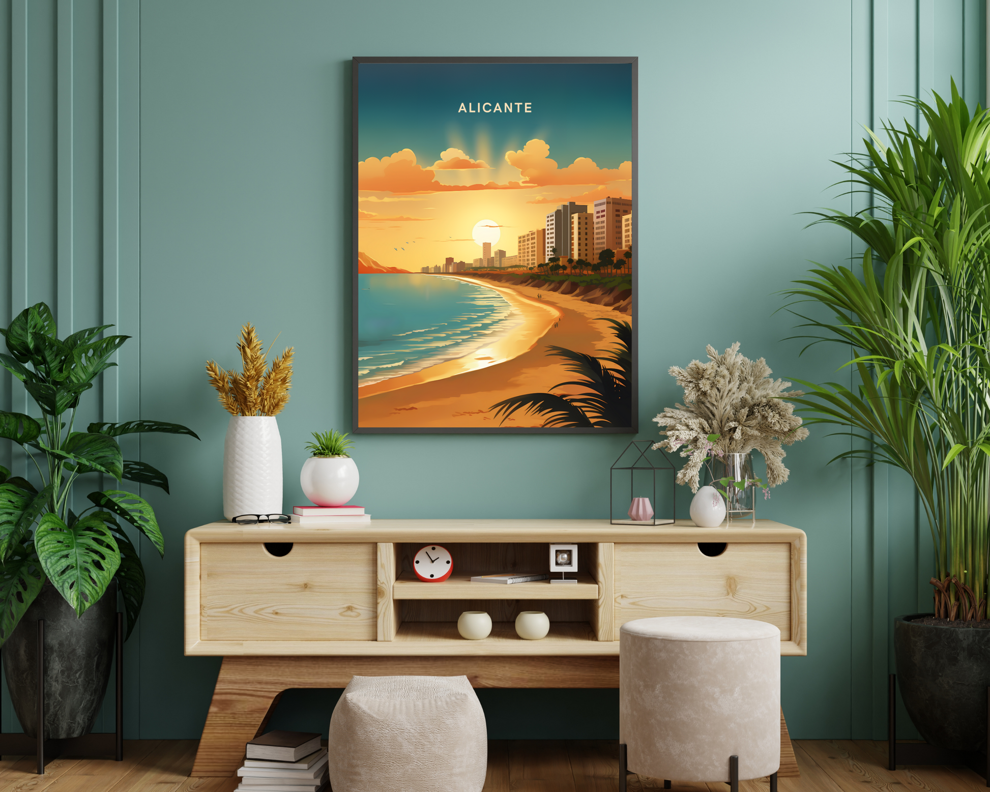 Alicante Spain Travel Poster Print - Pitchers Design