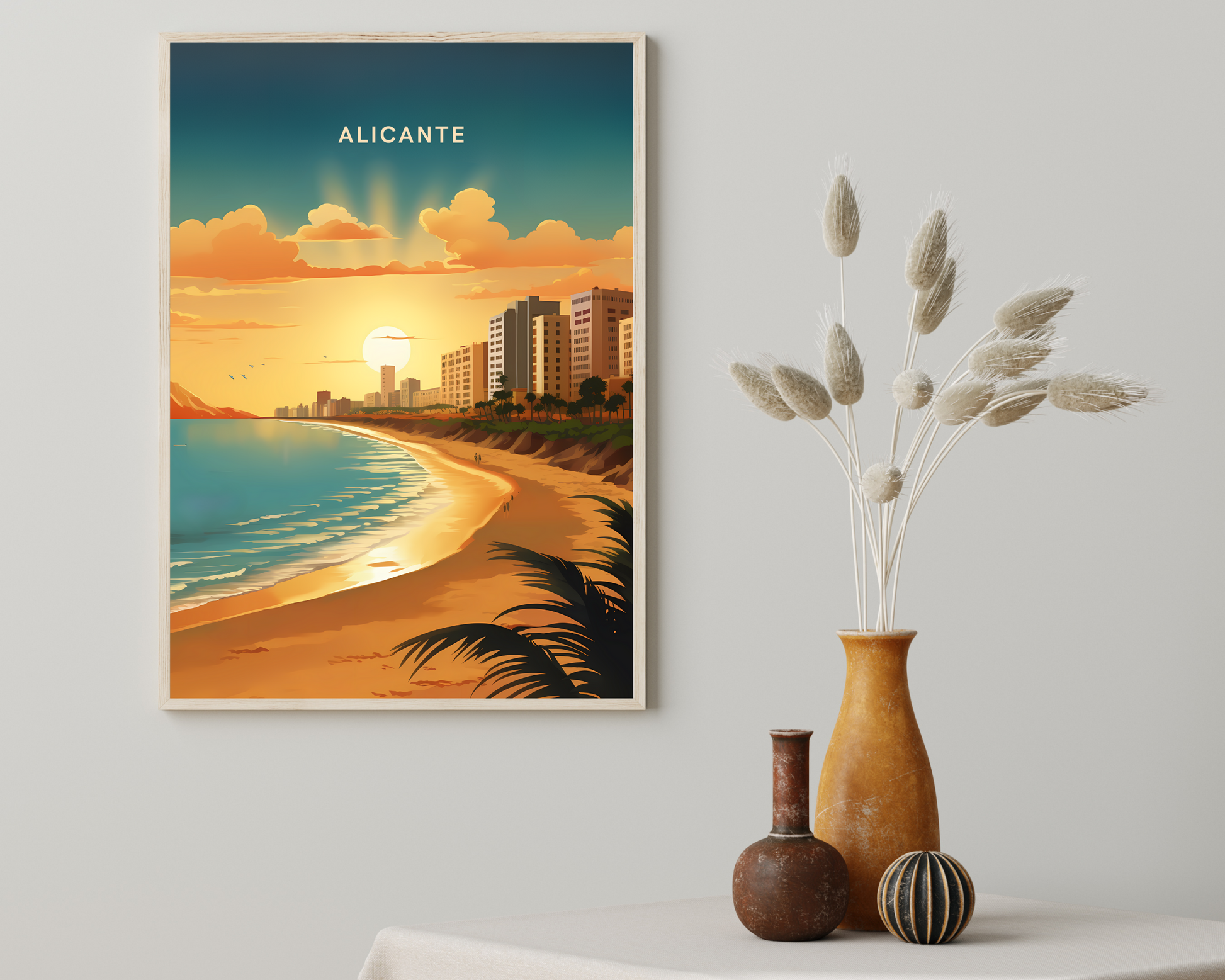 Alicante Spain Travel Poster Print - Pitchers Design