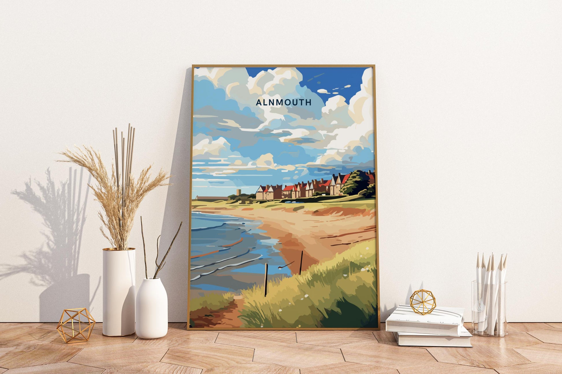 Alnmouth England UK Travel Print Poster - Pitchers Design