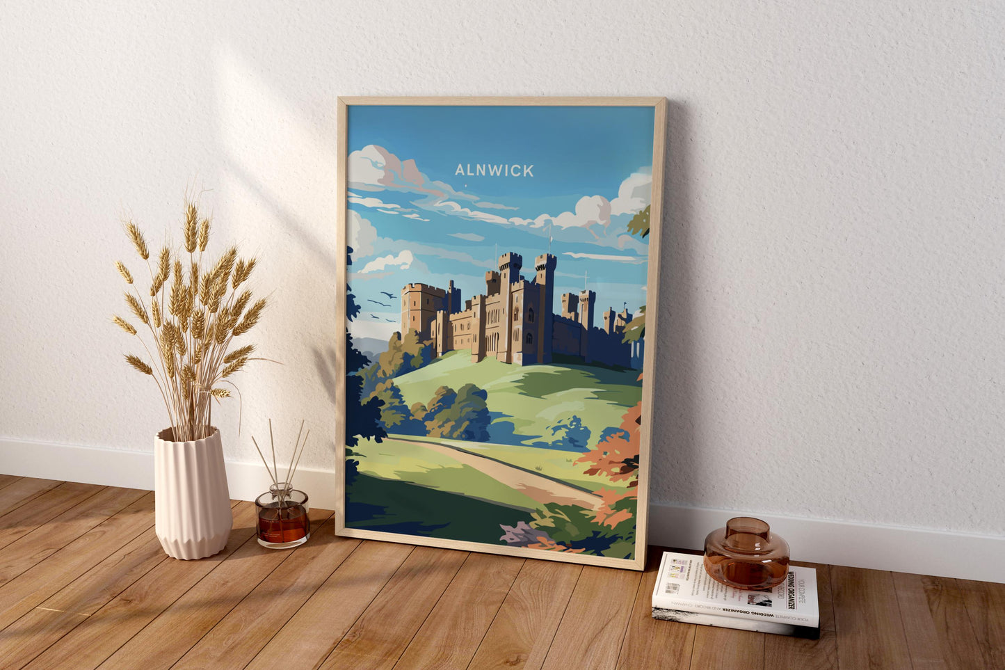 Alnwick Castle England UK Travel Print Poster - Pitchers Design