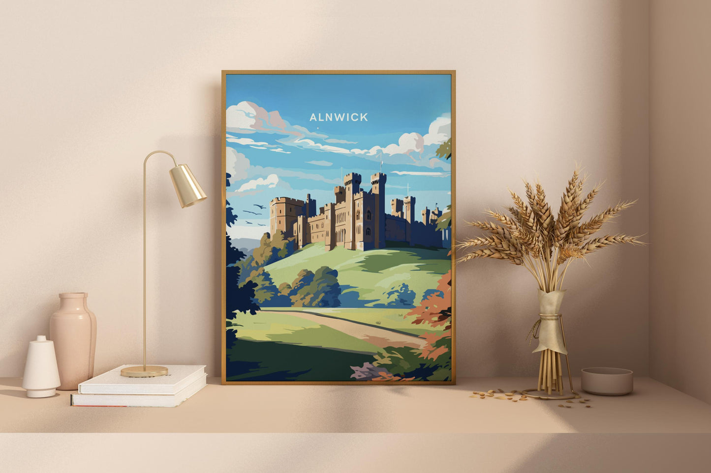 Alnwick Castle England UK Travel Print Poster - Pitchers Design