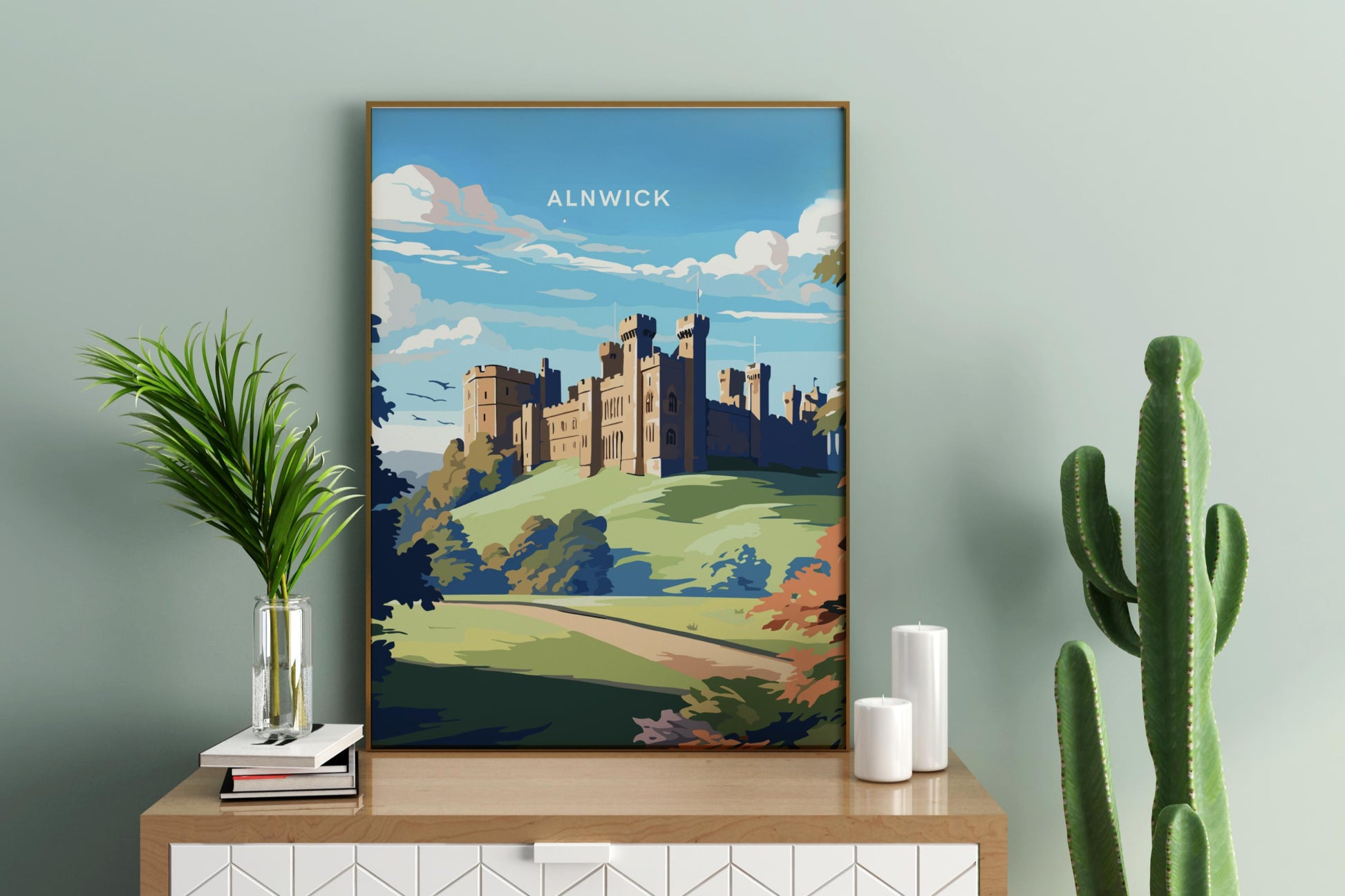 Alnwick Castle England UK Travel Print Poster - Pitchers Design