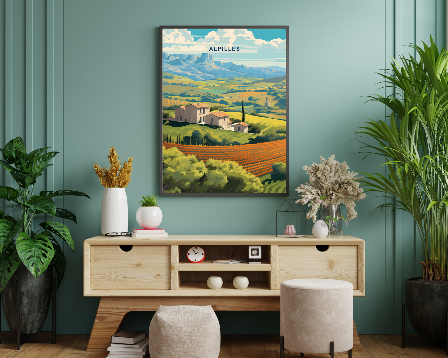 Alpilles France Travel Poster Print - Pitchers Design