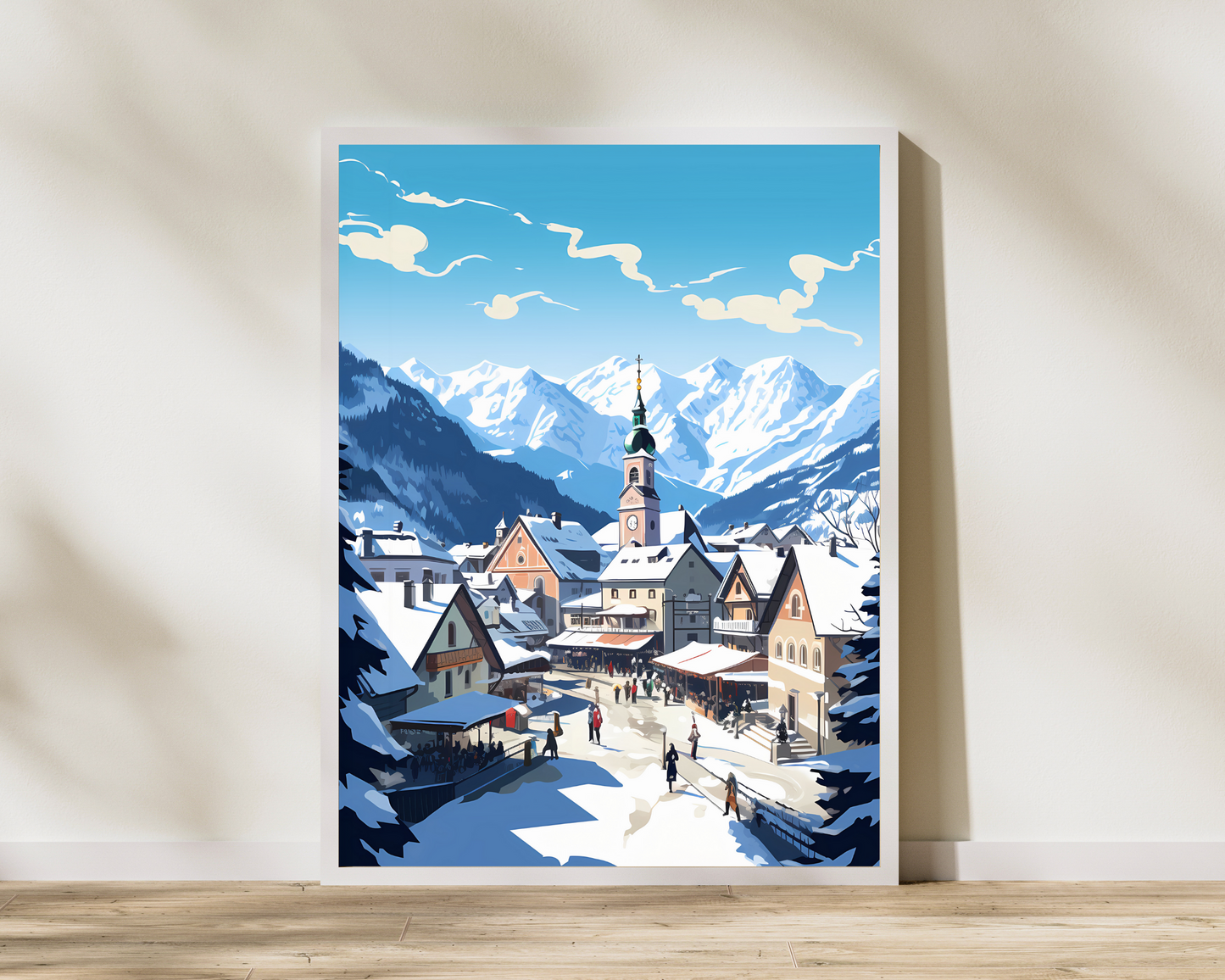 Alps Village Ski Travel Poster Print - Pitchers Design