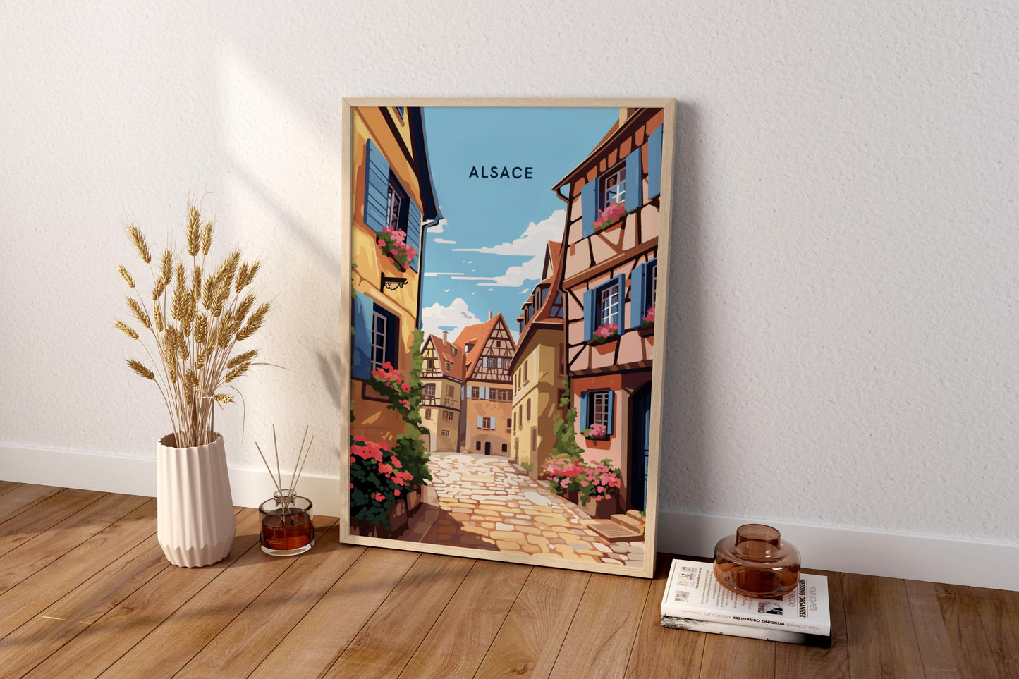 Alsace Houses France Travel Print Poster - Pitchers Design