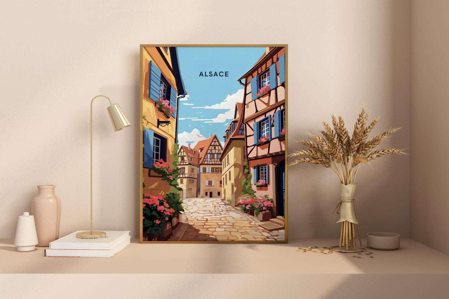 Alsace Houses France Travel Print Poster - Pitchers Design