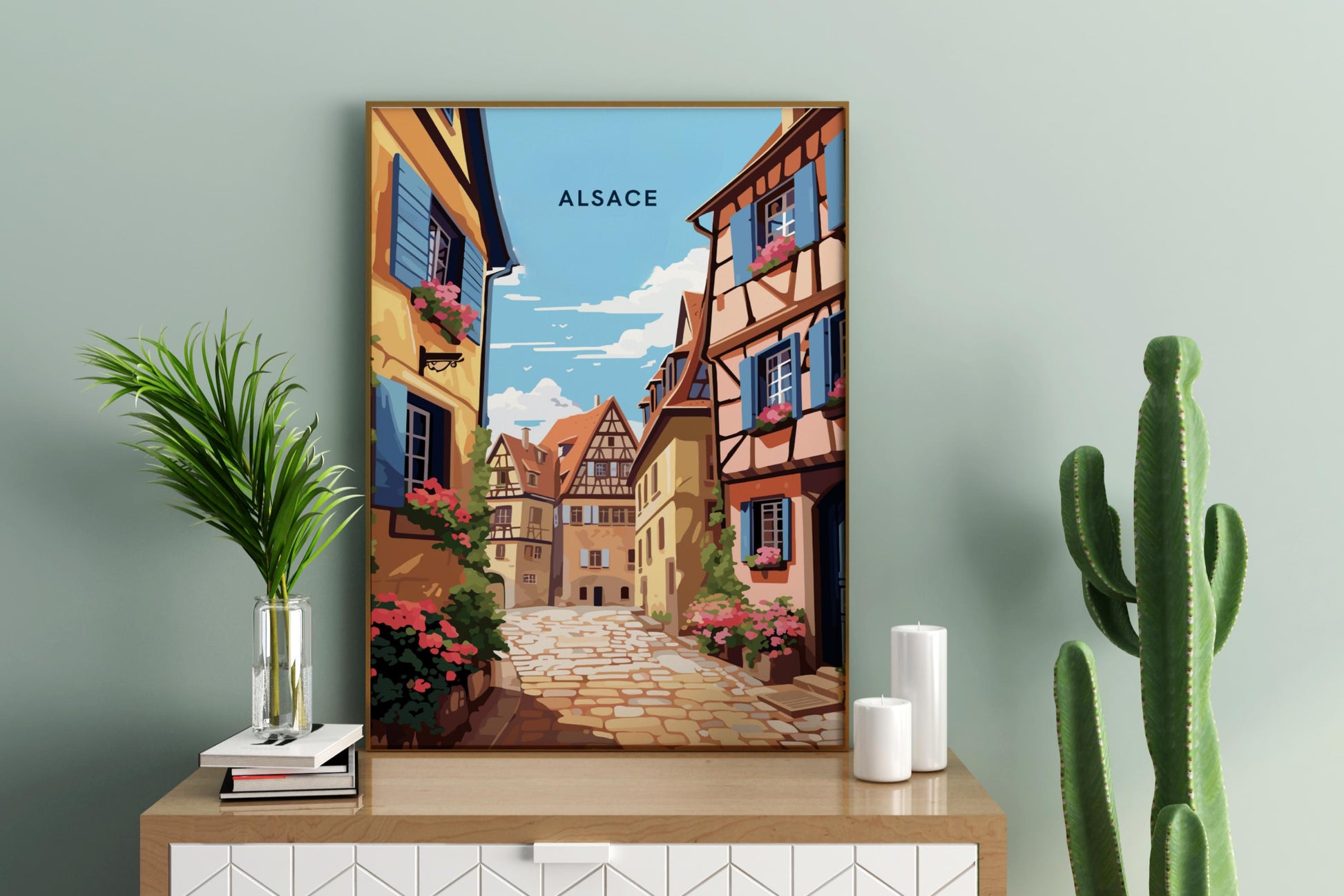 Alsace Houses France Travel Print Poster - Pitchers Design