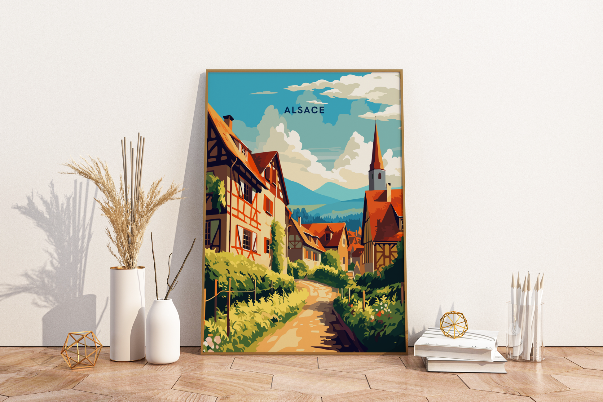 Alsace France Travel Print Poster - Pitchers Design