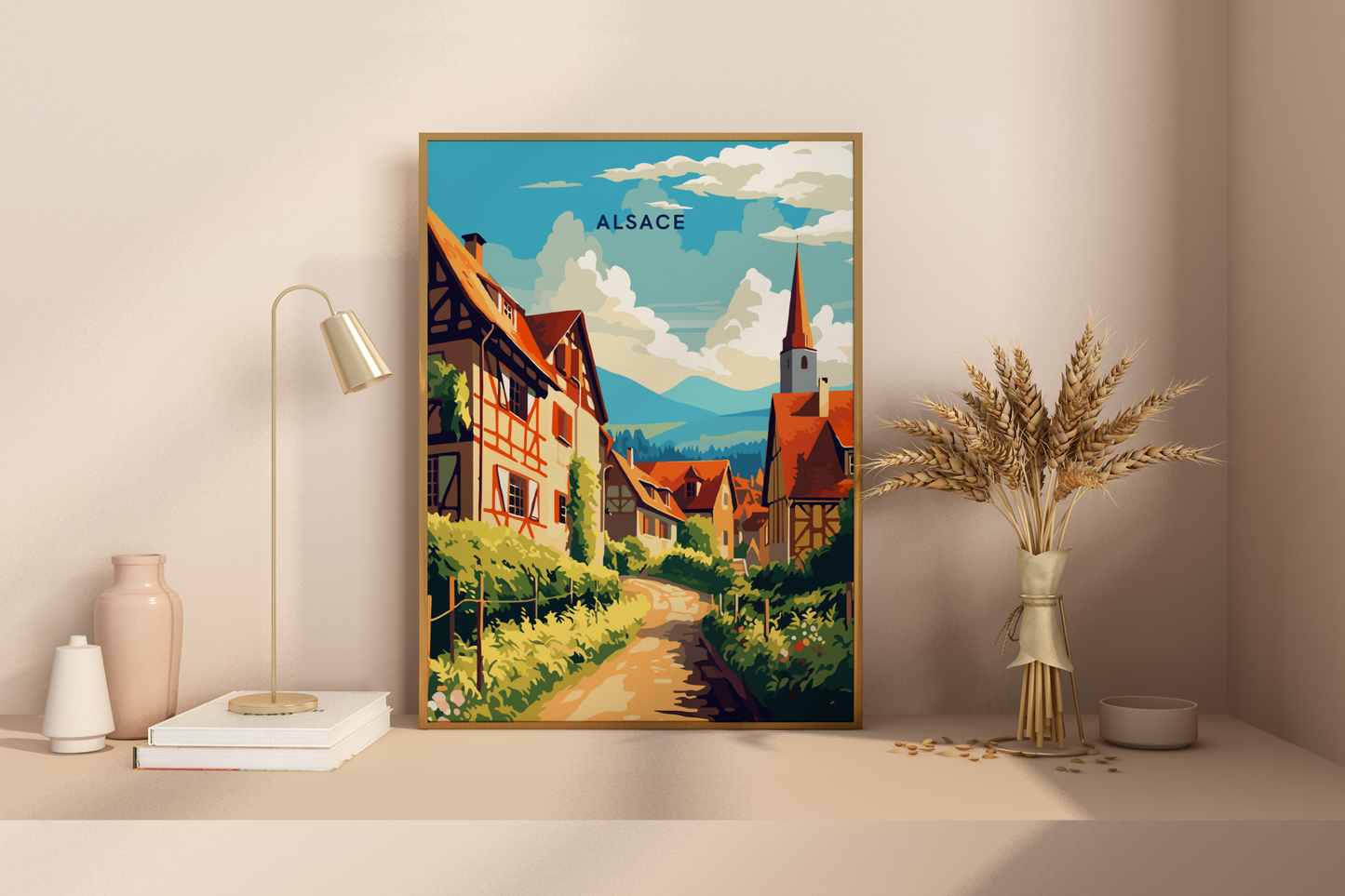 Alsace France Travel Print Poster - Pitchers Design