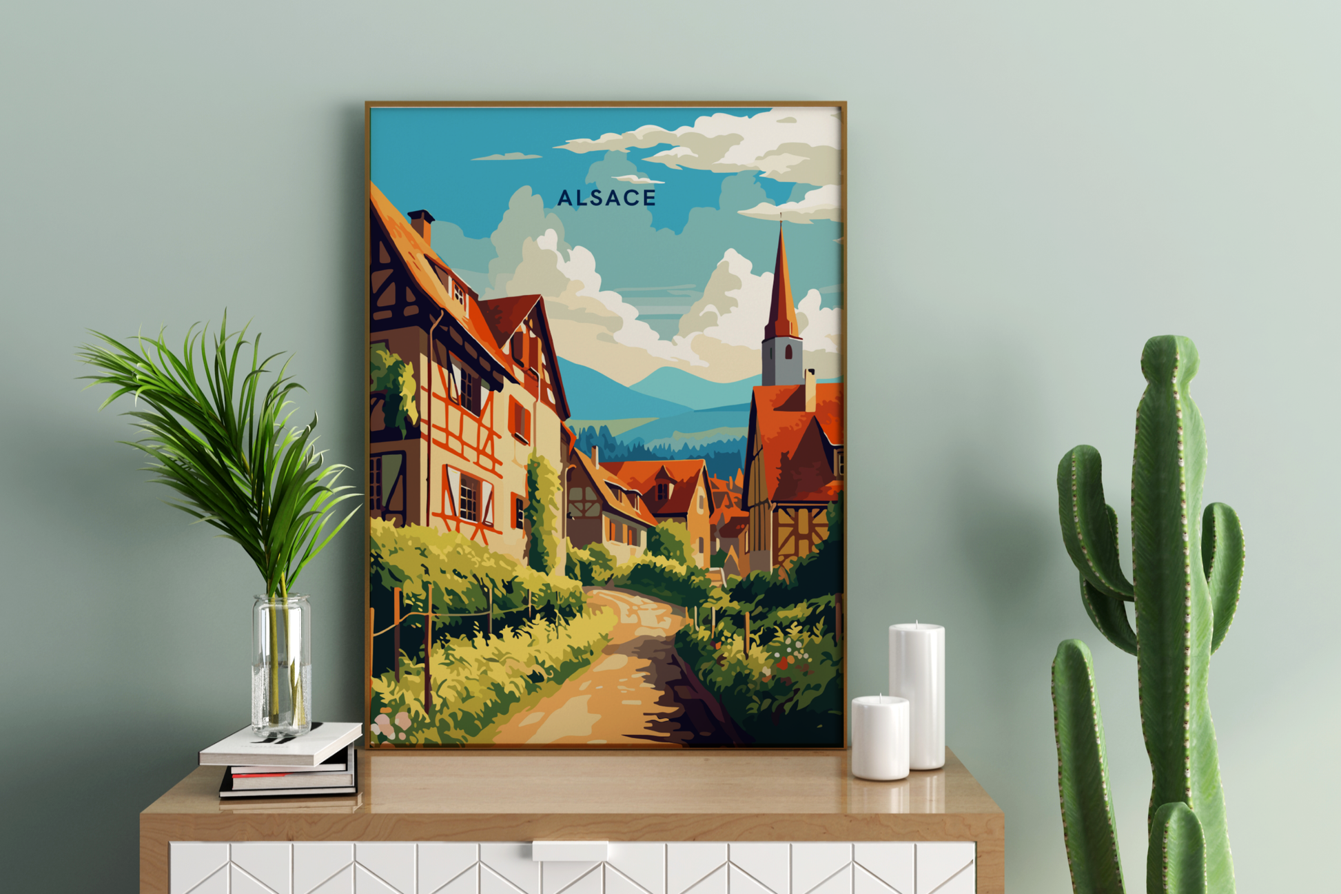 Alsace France Travel Print Poster - Pitchers Design