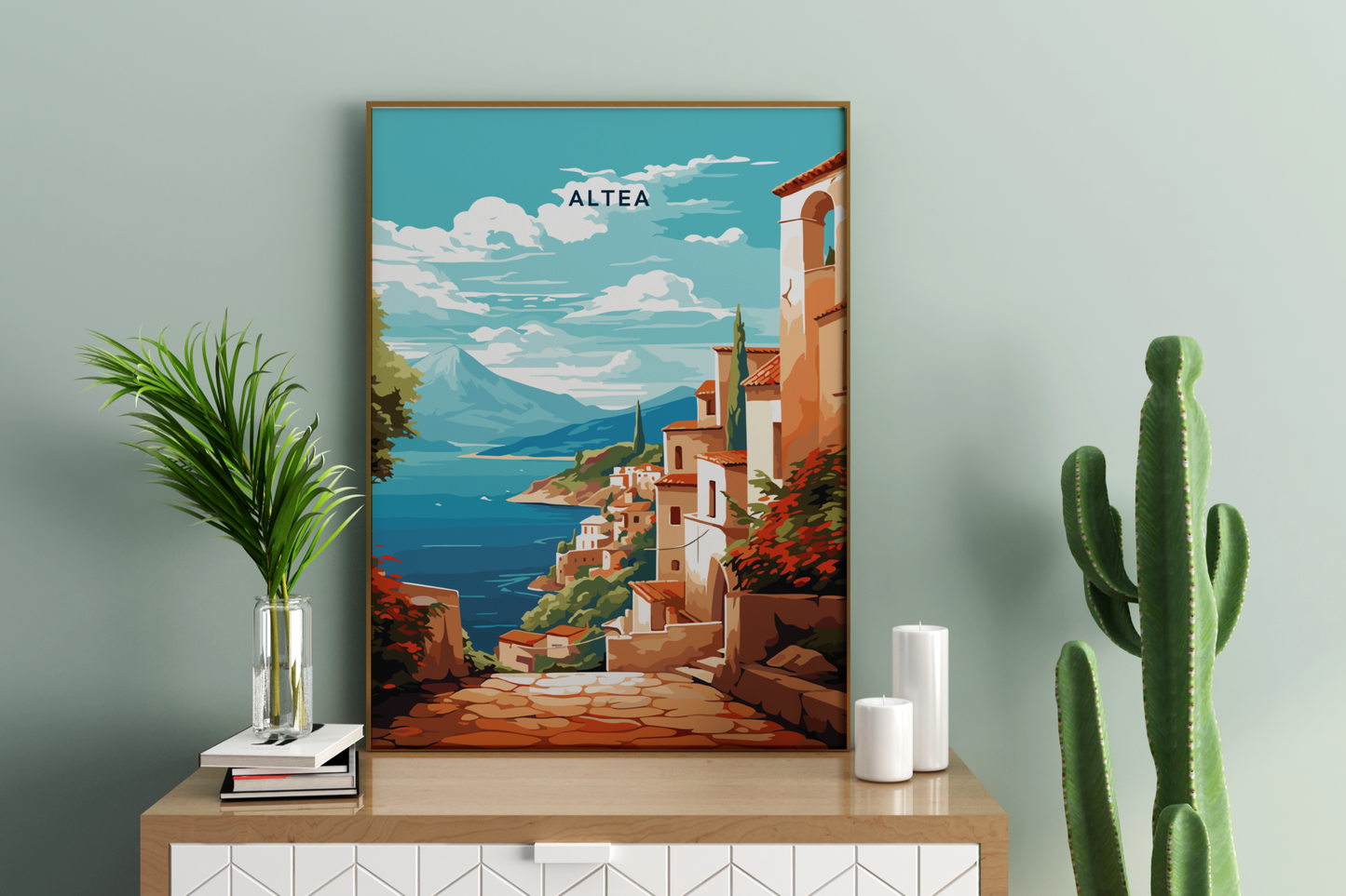 Altea Spain Travel Print Poster - Pitchers Design