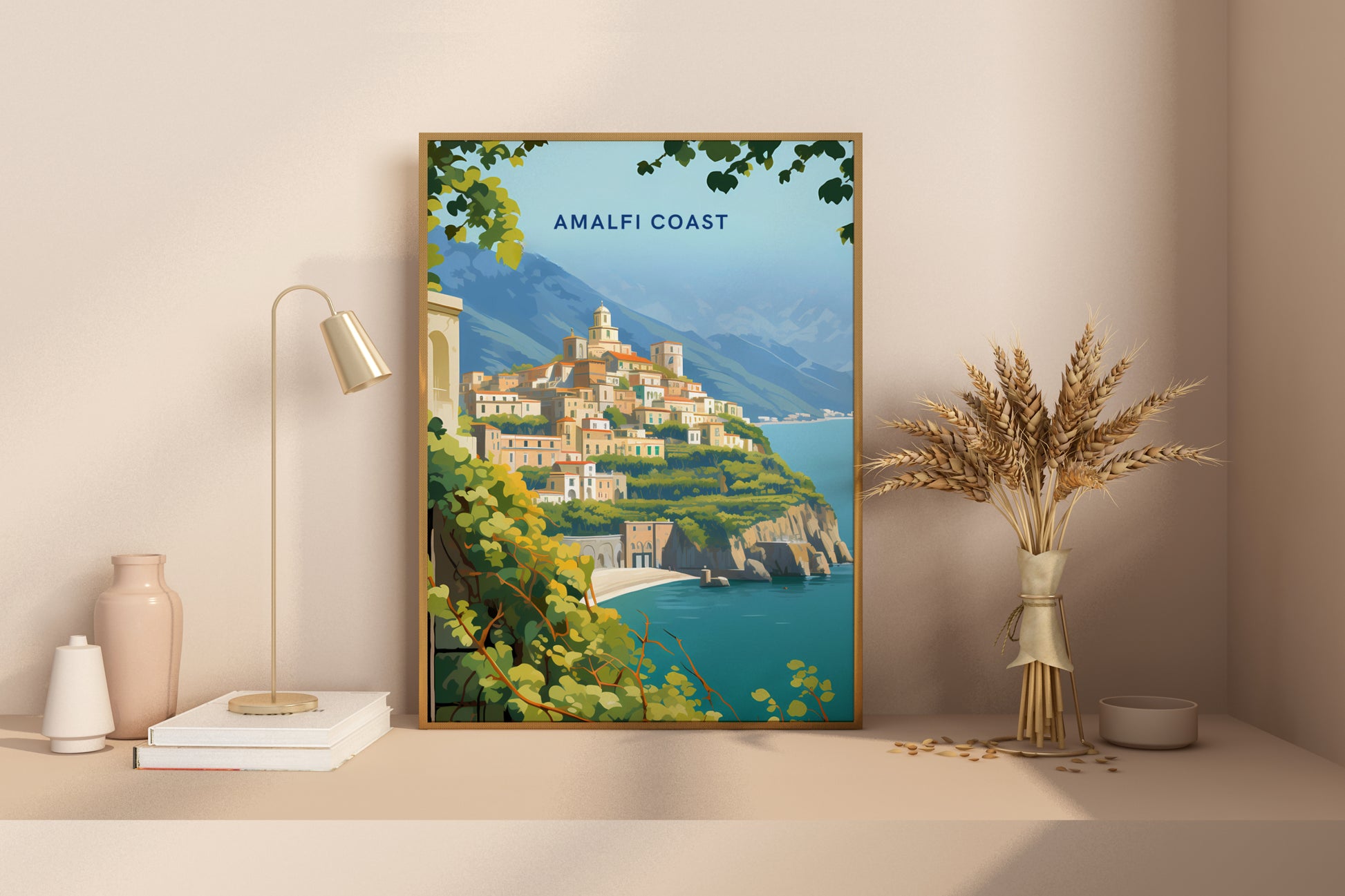 Beautiful Amalfi Coast Italy Print Poster - Pitchers Design