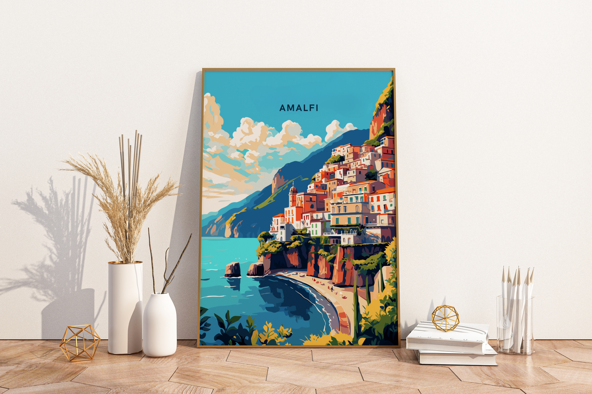 Amalfi Italy Travel Print Poster - Pitchers Design