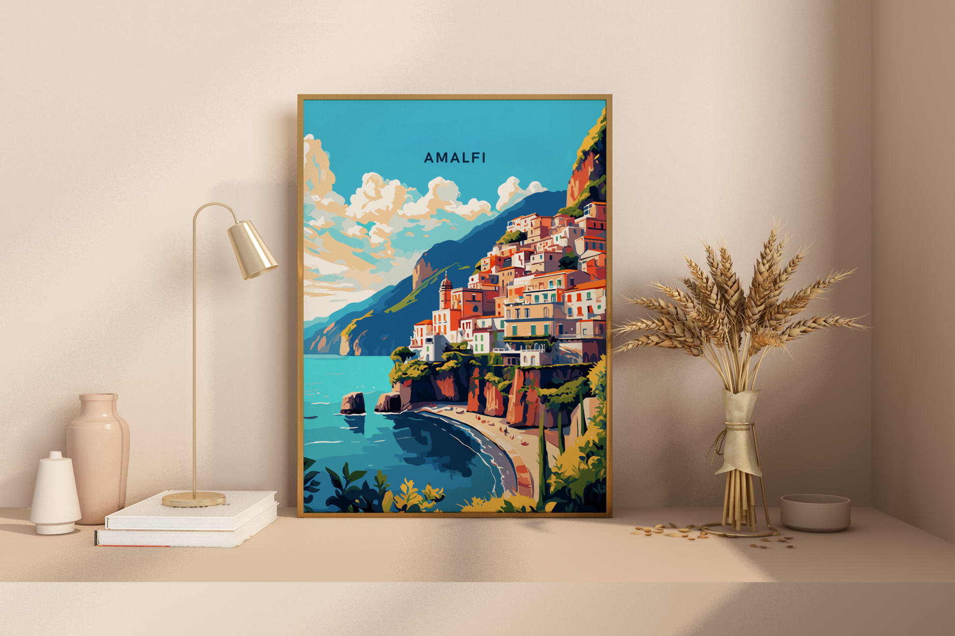 Amalfi Italy Travel Print Poster - Pitchers Design