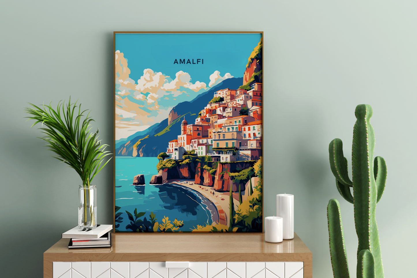 Amalfi Italy Travel Print Poster - Pitchers Design