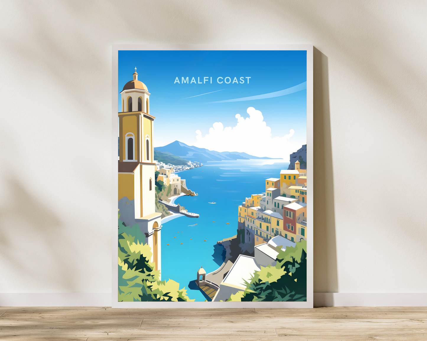 Amalfi Coast Italy Travel Poster Print - Pitchers Design