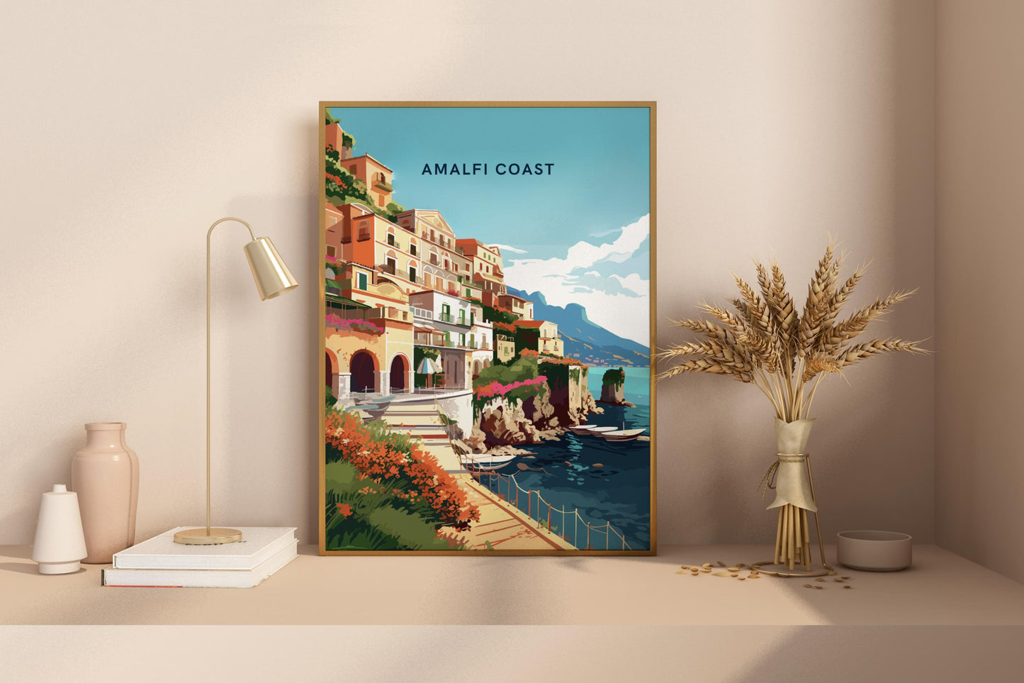 Amalfi Coast Italy Travel Print Poster - Pitchers Design