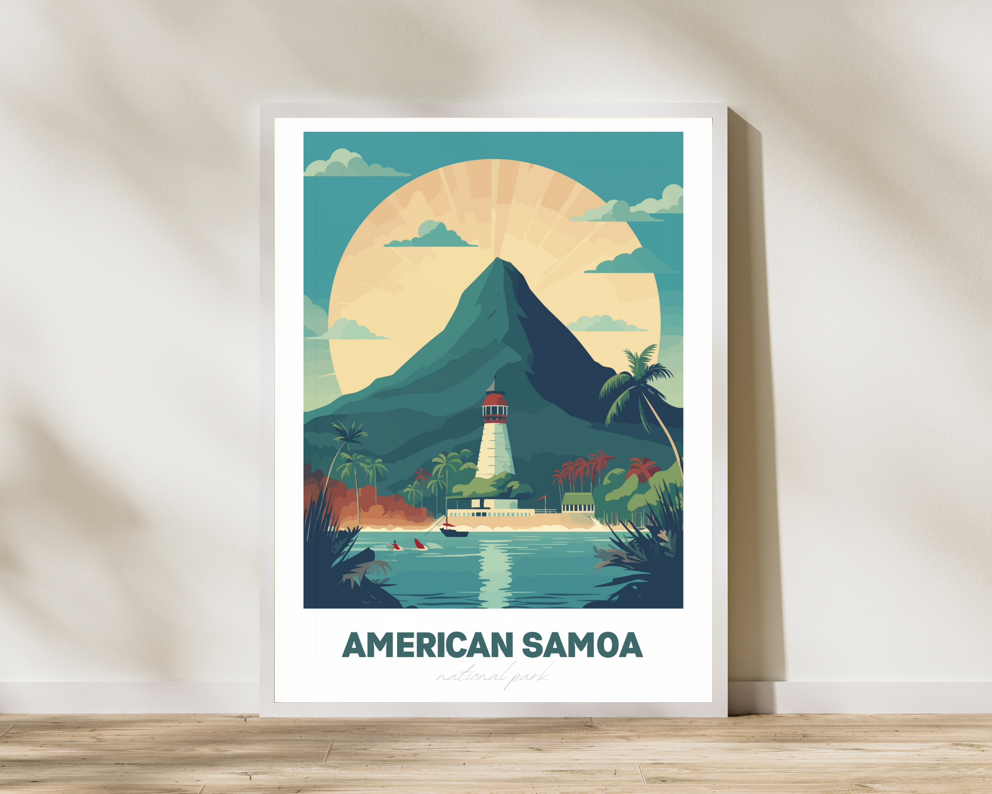 American Samoa National Park Travel Poster Print - Pitchers Design