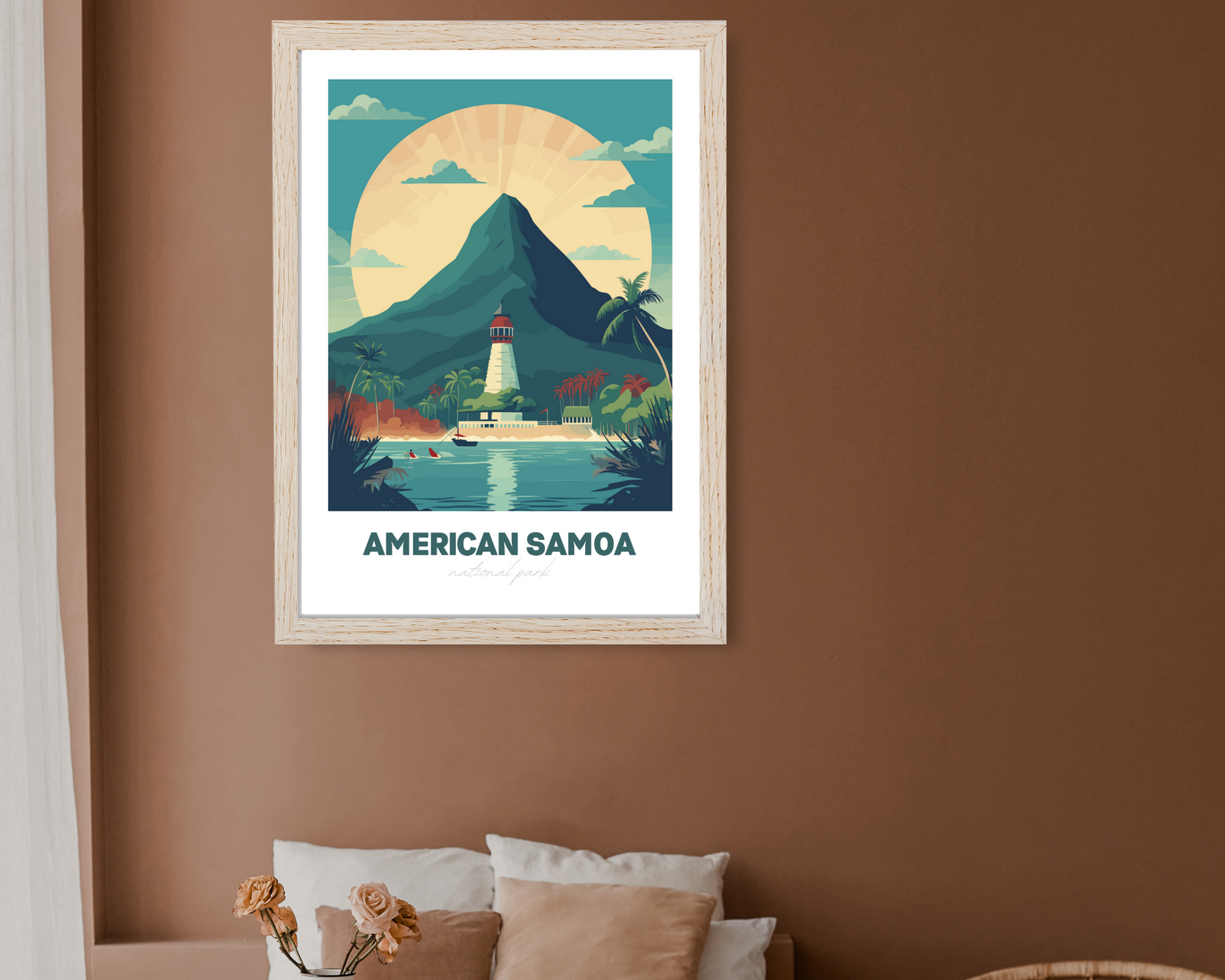 American Samoa National Park Travel Poster Print - Pitchers Design