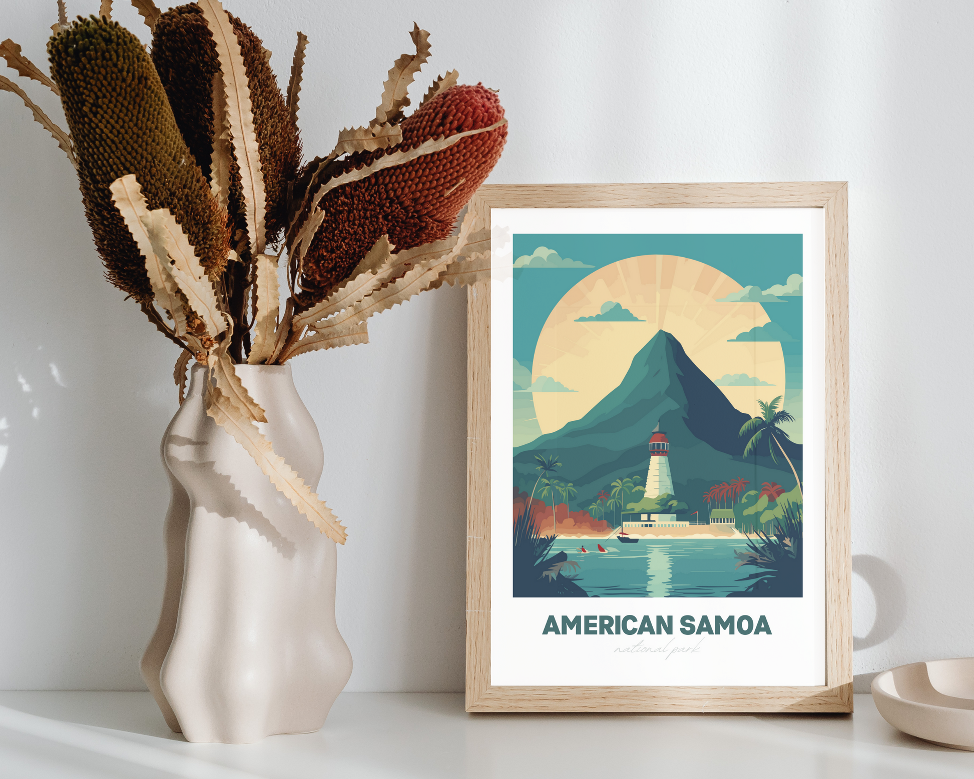 American Samoa National Park Travel Poster Print - Pitchers Design