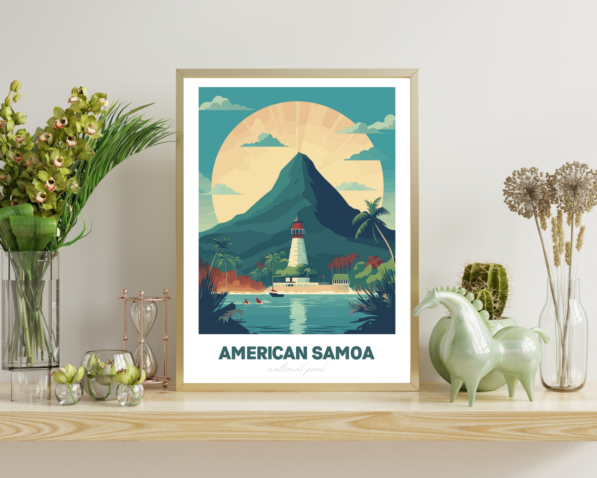 American Samoa National Park Travel Poster Print - Pitchers Design