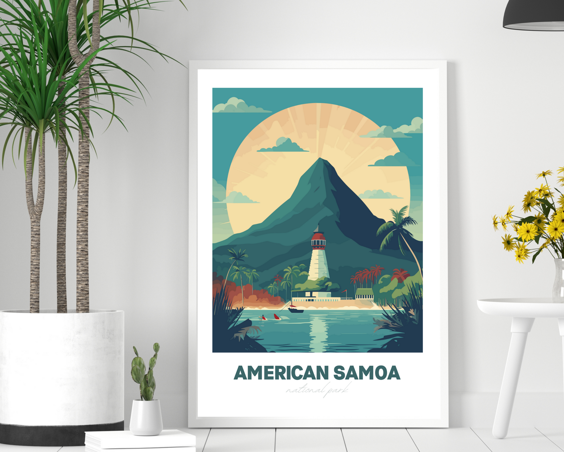 American Samoa National Park Travel Poster Print - Pitchers Design