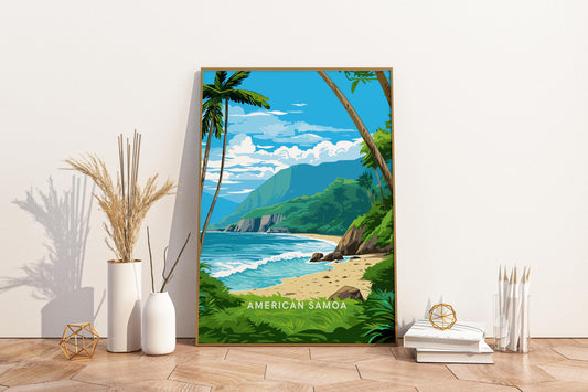 American Samoa Beaches Travel Print Poster - Pitchers Design