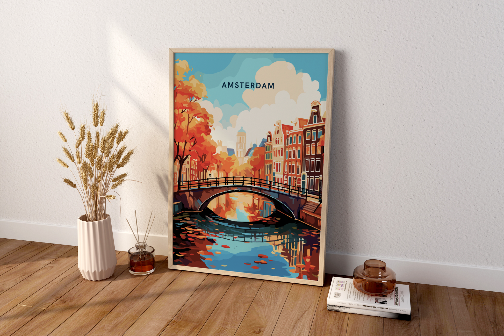 Amsterdam Bridge Netherlands Travel Print Poster - Pitchers Design