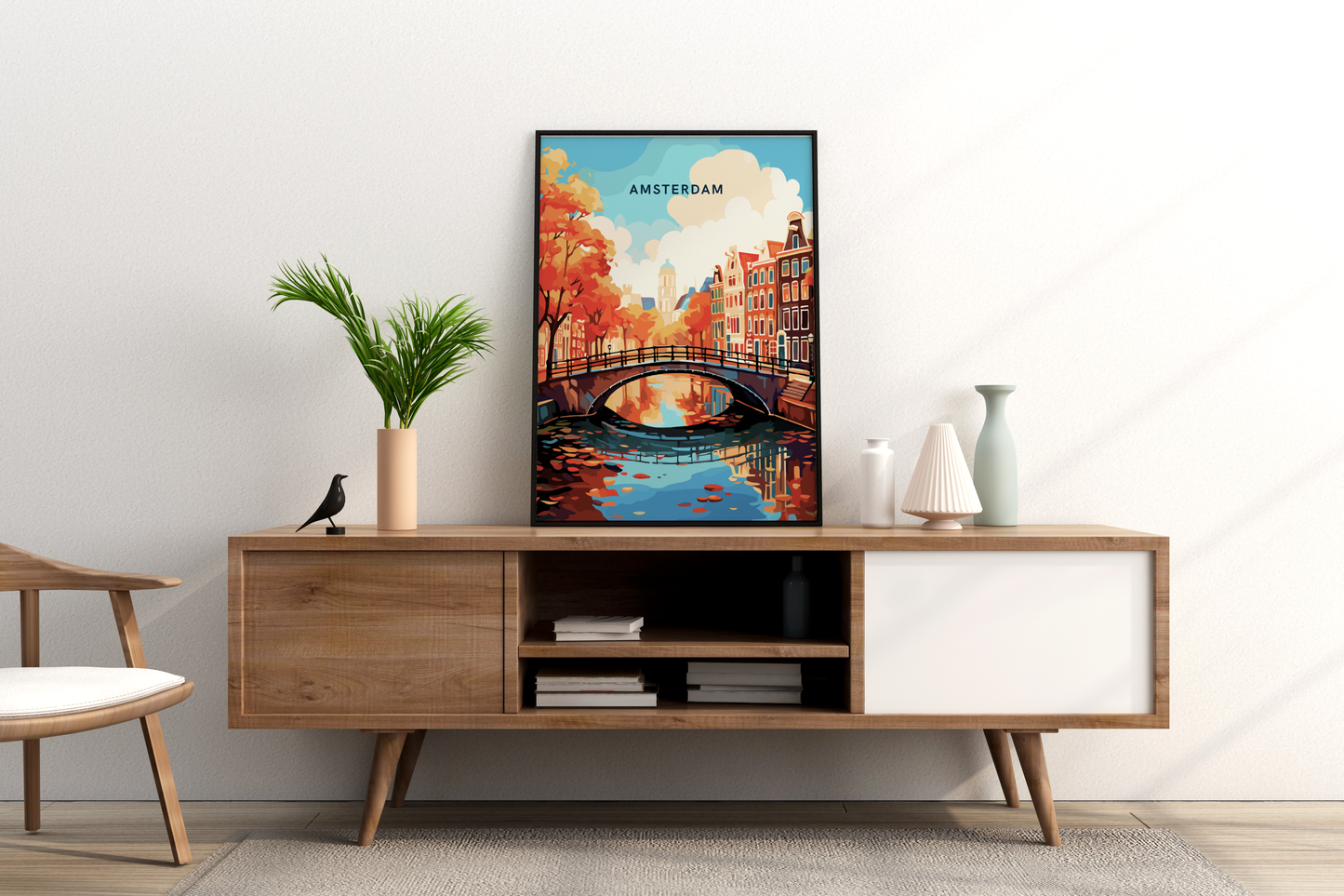 Amsterdam Bridge Netherlands Travel Print Poster - Pitchers Design