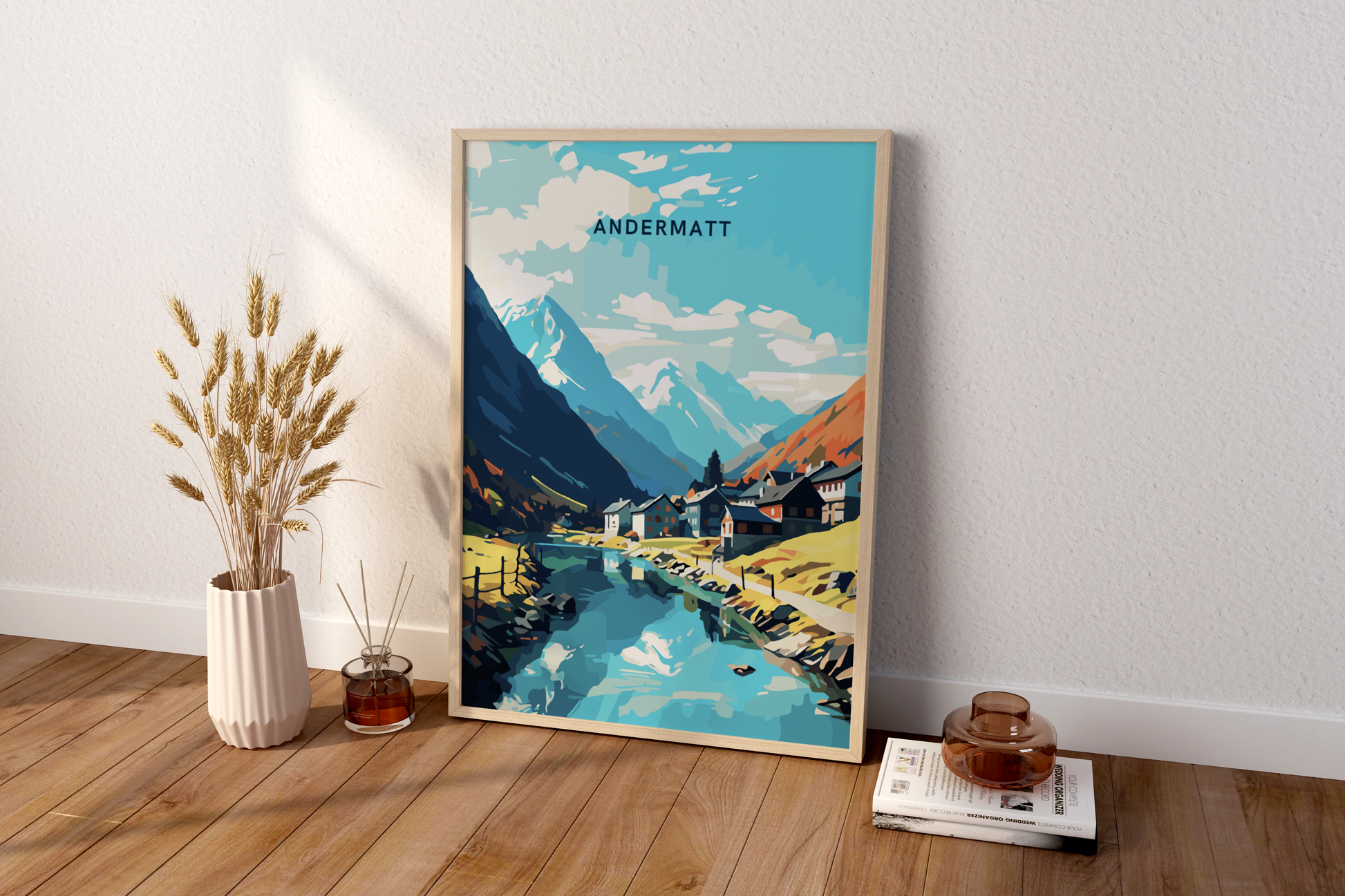 Andermatt Switzerland Travel Print Poster - Pitchers Design