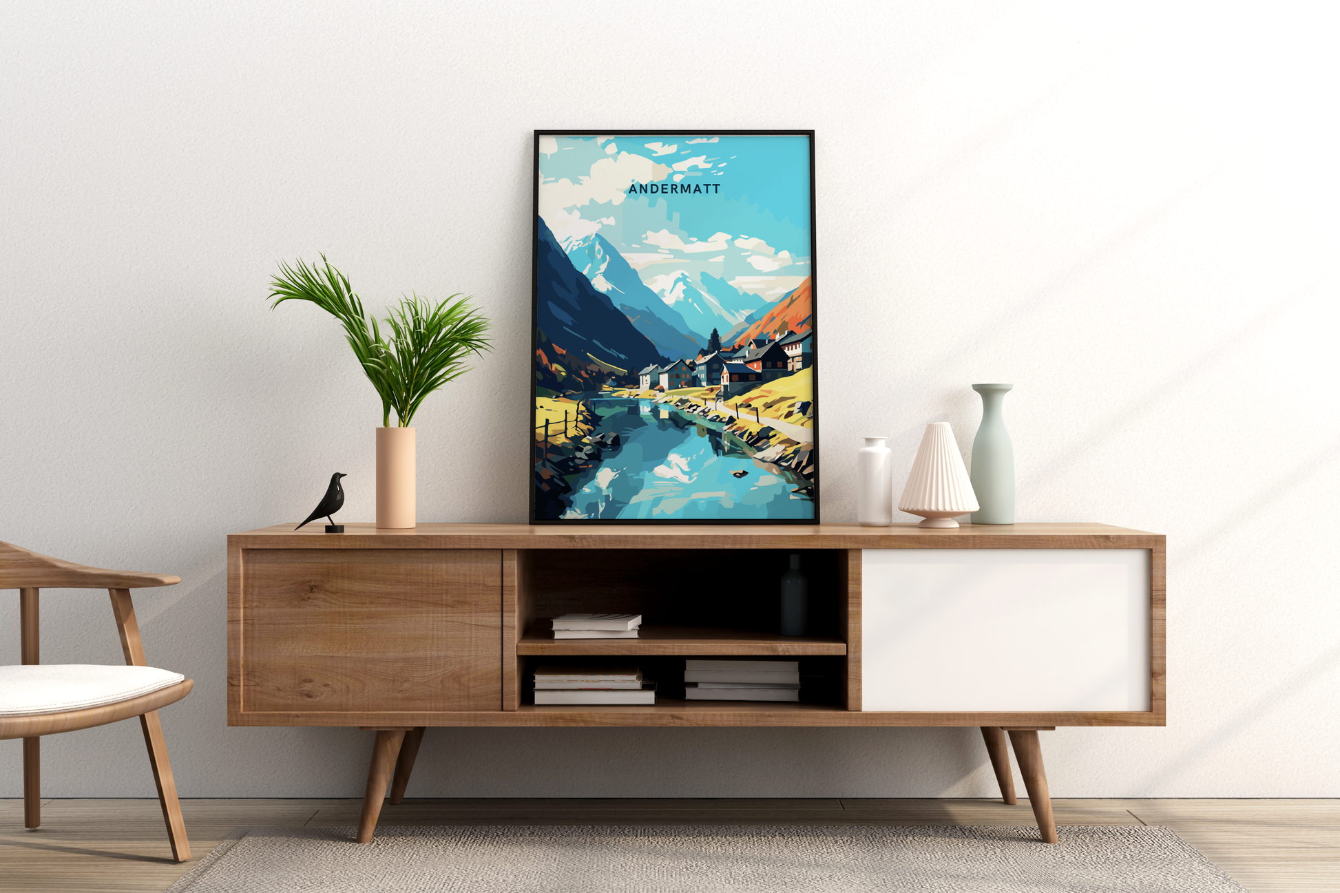 Andermatt Switzerland Travel Print Poster - Pitchers Design