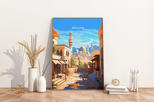 Andijan Uzbekistan Travel Print Poster - Pitchers Design