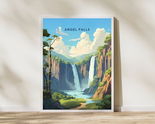 Angel Falls Venezuela Travel Poster Print - Pitchers Design