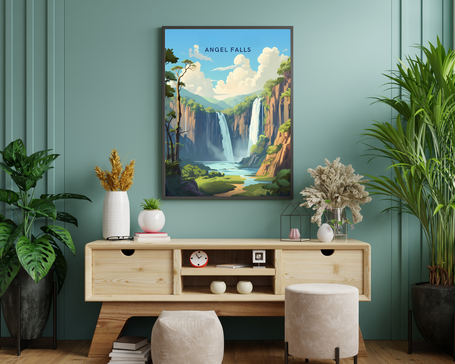 Angel Falls Venezuela Travel Poster Print - Pitchers Design