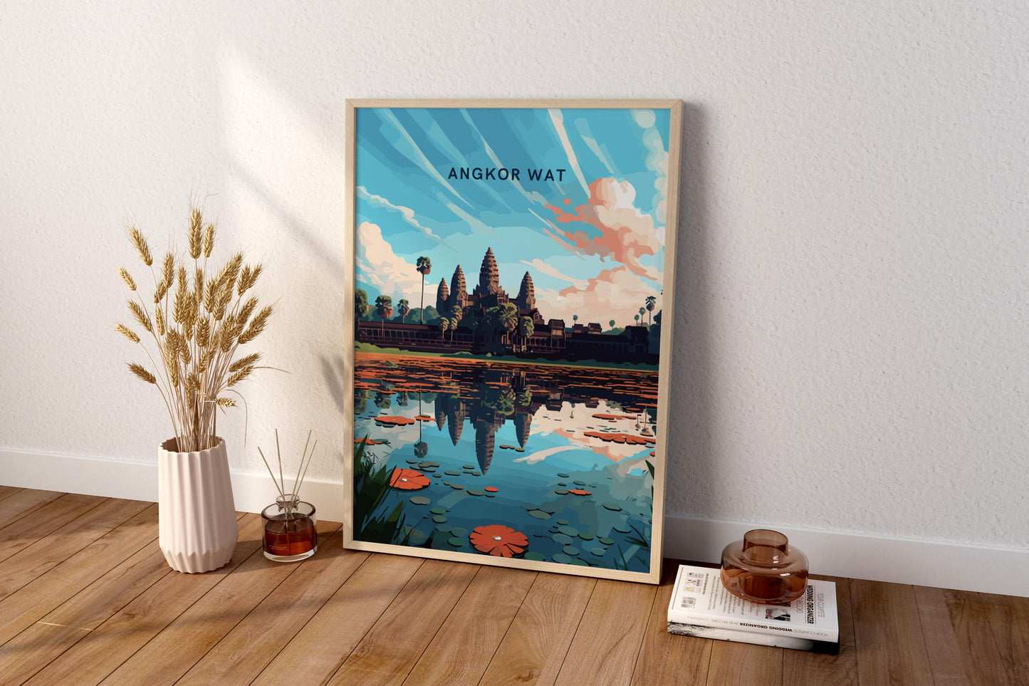 Angkor Wat Cambodia Travel Print Poster - Pitchers Design