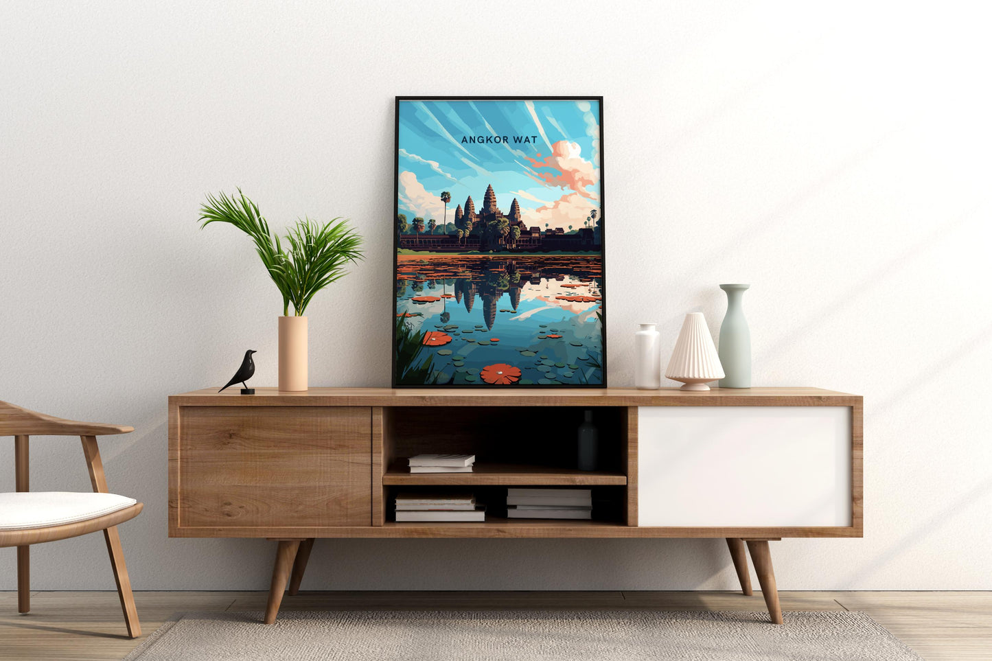 Angkor Wat Cambodia Travel Print Poster - Pitchers Design