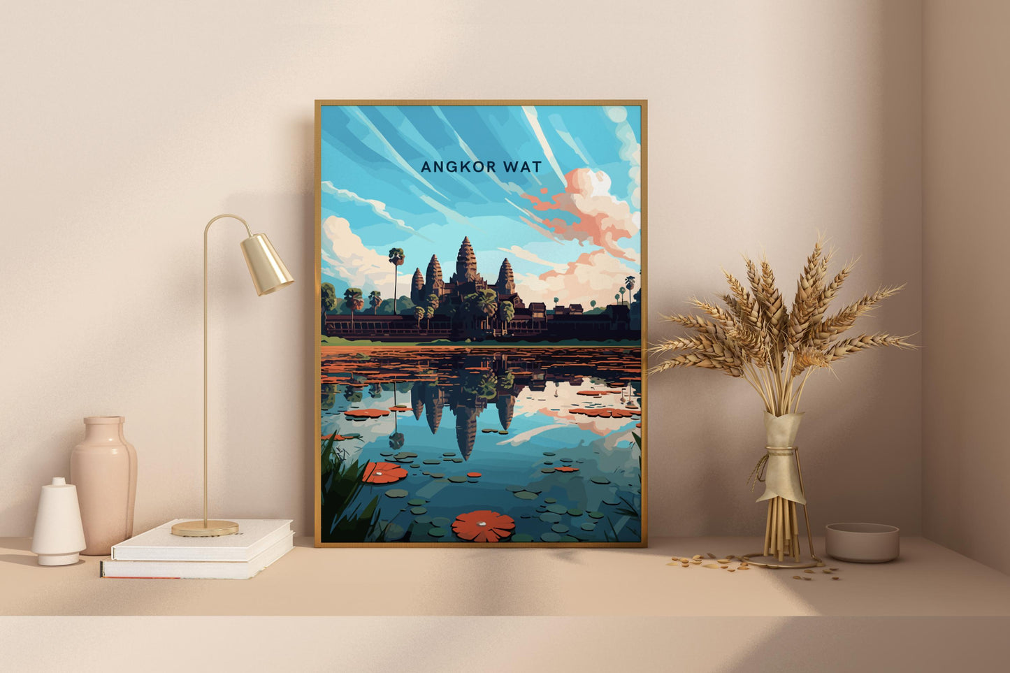 Angkor Wat Cambodia Travel Print Poster - Pitchers Design