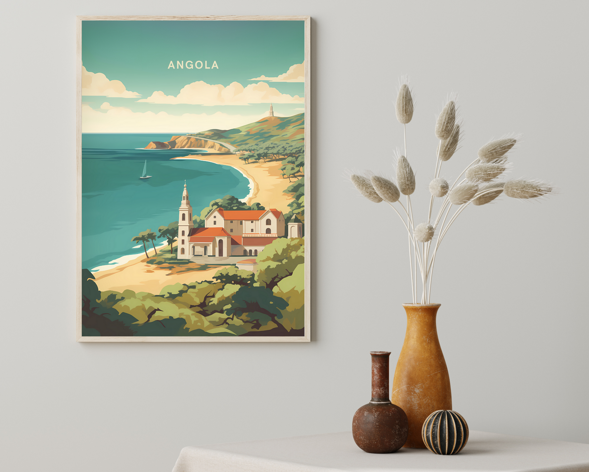 Angola Travel Poster Print - Pitchers Design