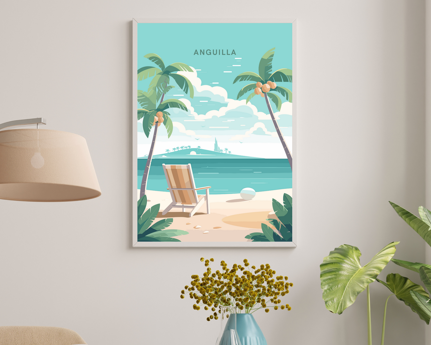 Anguilla Caribbean Travel Poster Print - Pitchers Design